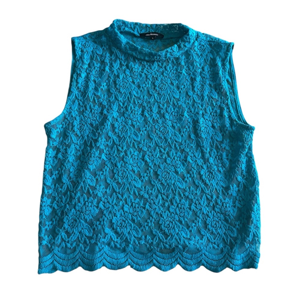 Blue lace tank top (F3)